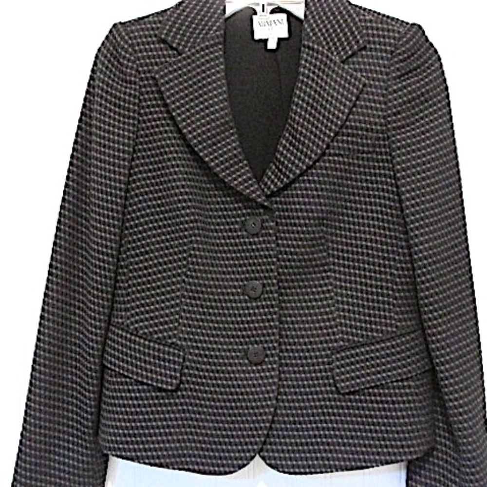 Armani Collezione Cropped Wool Blend Jacket, Size 6